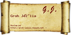 Groh Júlia névjegykártya